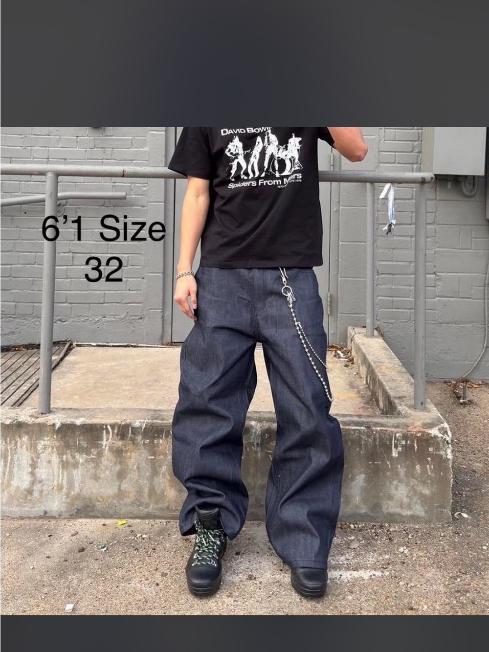 Men's Wide-Leg Raw Indigo Denim - Picture 4 of 7